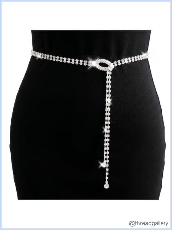 Accessories - Rhinestone Chain Belt Glass Crystals Zinc Alloy Adjustable Sparkly